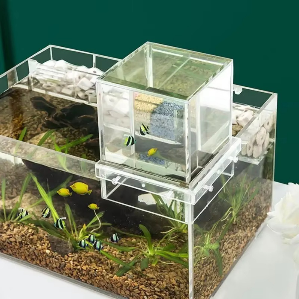 Aquarium Goldfish - ตู้ปลาแรงดันลบแบบจัดสวนภูมิทัศน์ ตู้ปลาอะคริลิกแบบแขวน ดีไซน์โดดเด่นสะดุดตา ติดตั้งง่าย