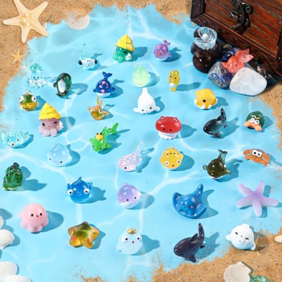 Aquarium Fish Japan - รูปปั้นสัตว์ทะเลขนาดเล็กทำจากเรซิน ของตกแต่งตู้ปลา ของประดับตกแต่งสำหรับตู้ปลา DIY และกระถางต้นไม้