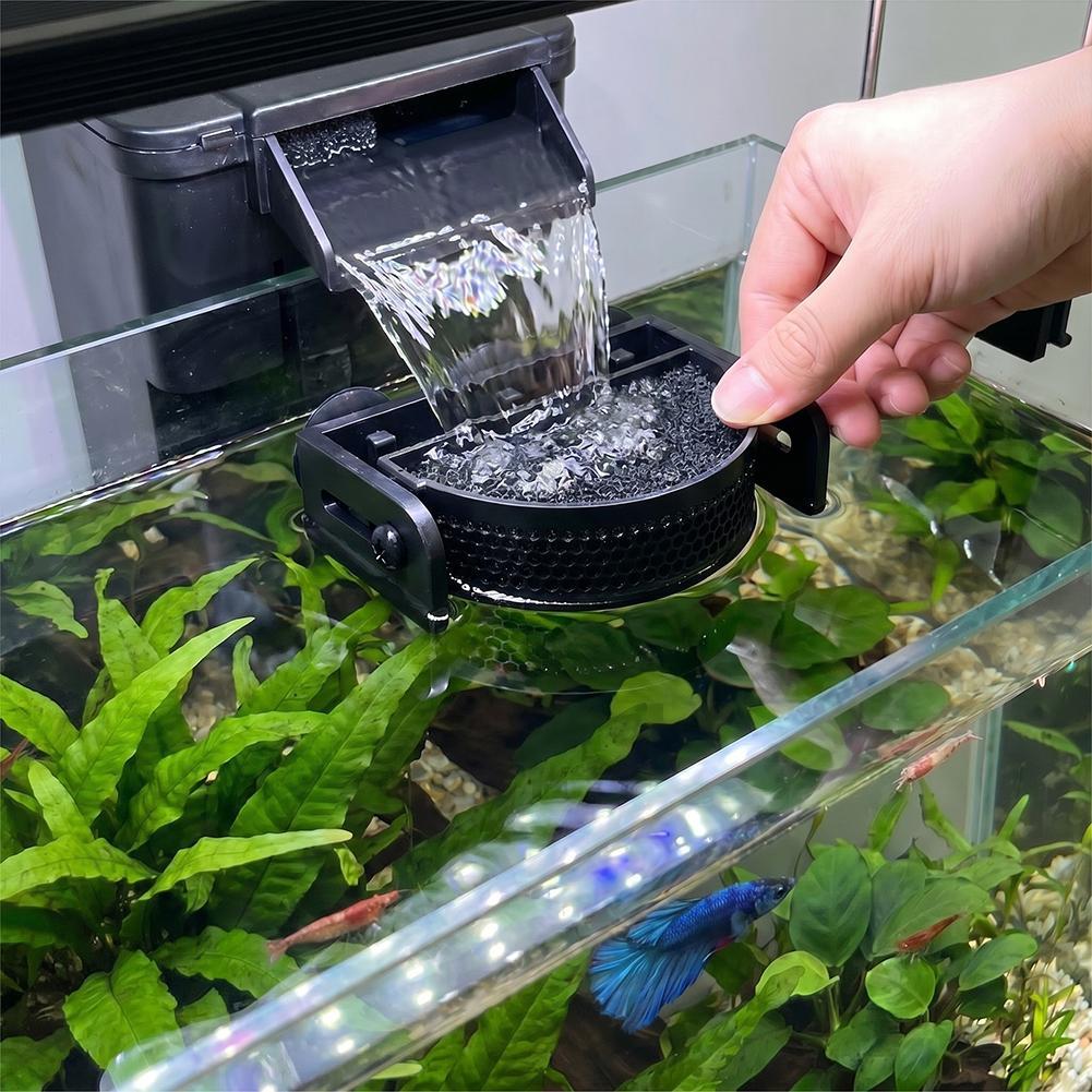 Aquarium Fish Waste Collector - ﻿ แผ่นกรองตู้ปลาแบบพรีเมียมพร้อมถ้วยดูด, ตัวควบคุมการไหลของน้ำในตู้ปลา, ตัวลดความกระเพื่อมของผิวน้ำและตัวลดการไหลของน้ำสำหรับปลาเบต้า