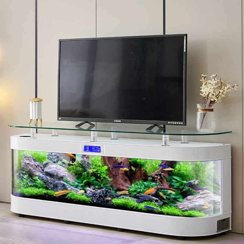 Aquarium Fish Delivery - ตู้ปลาติดผนังกระจก ตู้ปลาอัจฉริยะ สำหรับห้องนั่งเล่น ขนาดกลาง ระบบนิเวศน์เปลี่ยนน้ำได้ จัดส่งถึงบ้าน