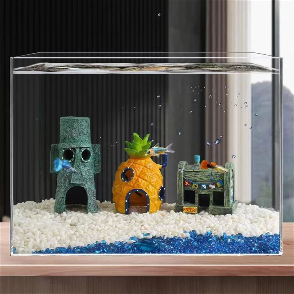 Aquarium Fish Japan - ของตกแต่งตู้ปลา 3 ชิ้น รูปการ์ตูน ตัวละครเครื่องประดับ ทำจากเรซิ่น