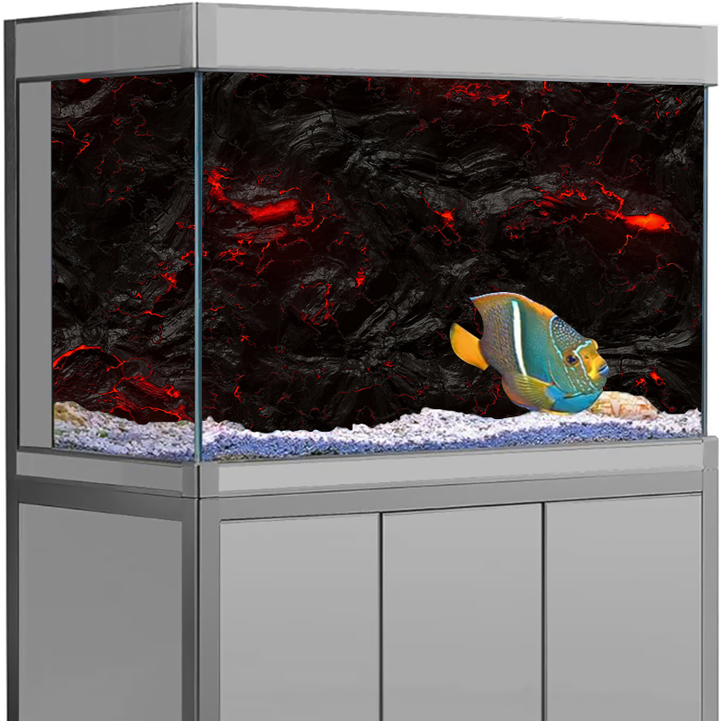 Aquarium Fish Wallpaper Hd - สติ๊กเกอร์ติดผนังลายหินลาวาสำหรับตกแต่งตู้ปลา ภาพพิมพ์ความละเอียดสูง วอลเปเปอร์ตกแต่งพื้นหลังตู้ปลา วัสดุ PVC