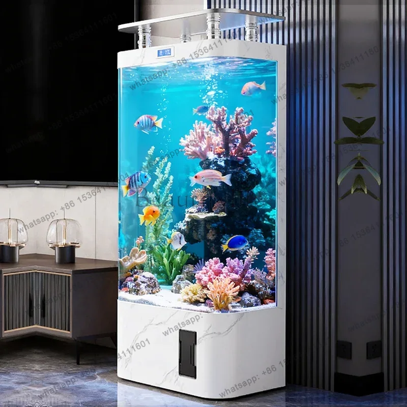 Aquarium Goldfish - ตู้ปลาทองอัจฉริยะ ขนาดกลาง แบบตั้ง พร้อมระบบกรองในตัว ระบบกรองน้ำแบบอิคอลอโลจี ตู้ปลาแก้วแบบเปลี่ยนได้