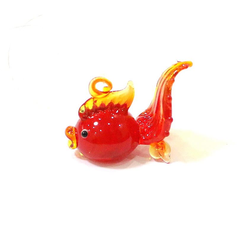 Aquarium Fish Japan - ใหม่ Custom ลอยแก้วสีแดง Goldfish Mini Figurine