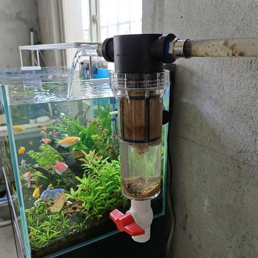 Aquarium Fish Waste Collector - ตัวกรองแยกของเสียในตู้ปลาแบบเกลียวตัวเมีย 1/2 3/4 นิ้ว ระบบกรองละเอียด แยกตะกอนได้อย่างมีประสิทธิภาพ