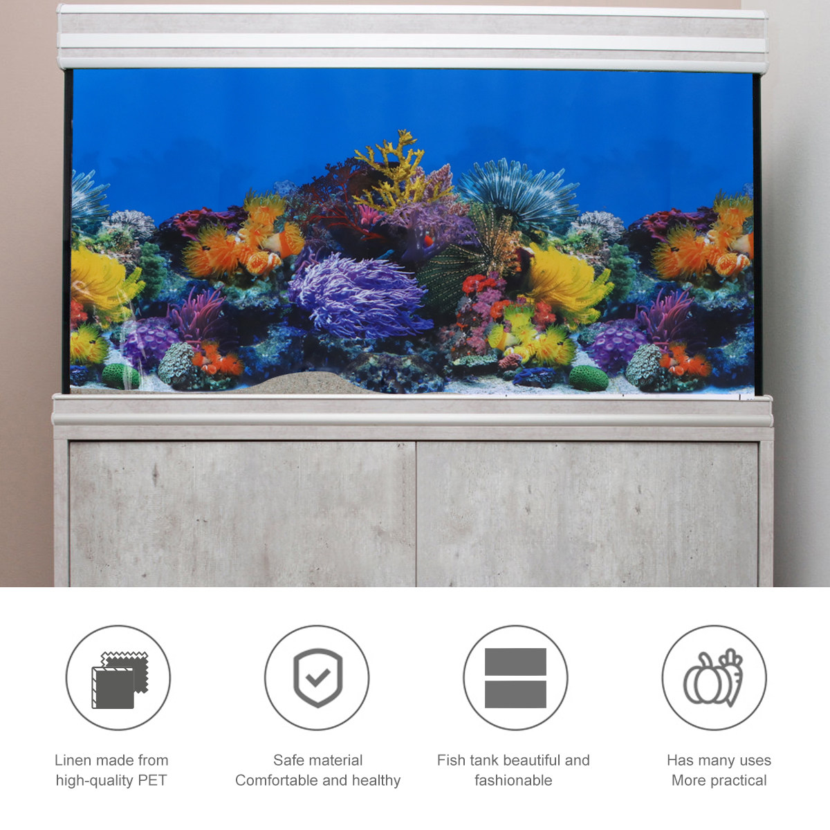 สติกเกอร์พื้นหลังตู้ปลา 62x30  - Aquarium Fish Wallpaper Hd บทวิจารณ์และราคา