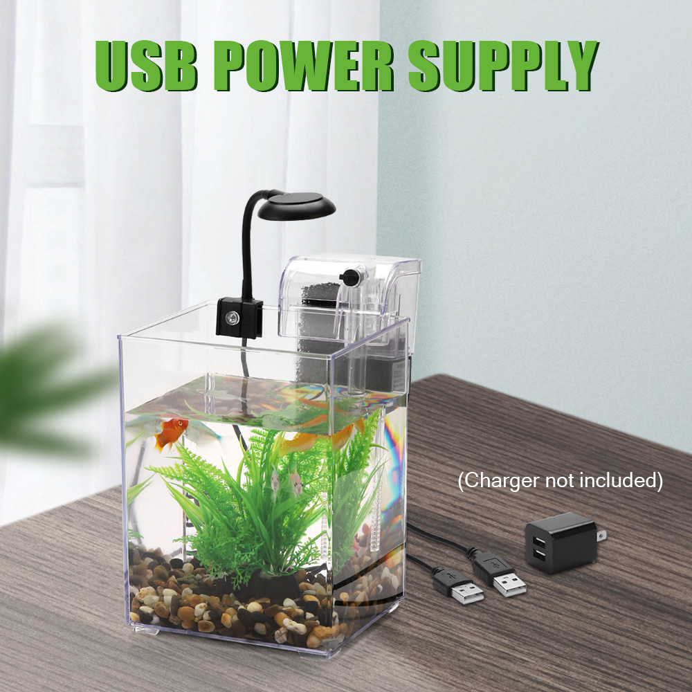 ชุดถังปลาเดสก์ท็อป USB-ติดตั้ง - Aquarium Goldfish บทวิจารณ์และราคา