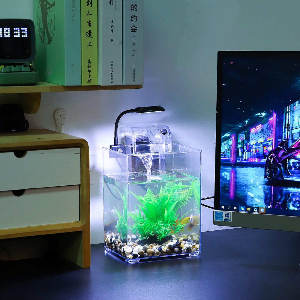 ชุดถังปลาเดสก์ท็อป USB-ติดตั้ง - Aquarium Goldfish บทวิจารณ์และราคา